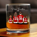 Papas Fußballteam - Whisky-Glas mit 2-5 Personen personalisiert Geschenk für Vater