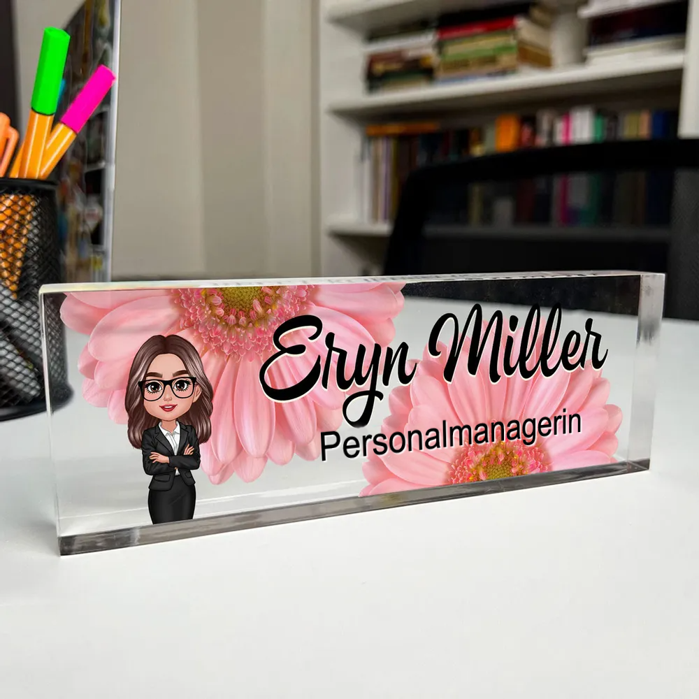 Personalisierte Acryl-Tafel für Mitarbeiter/-innen