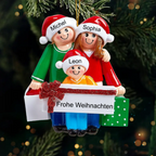Weihnachtsschmuck Familie mit Geschenke mit Geschenke 3-5 Namen