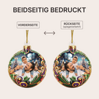 Chrisitbaumschmuck mit Blumenmuster Foto-Ornament für Familie