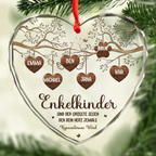 Stammbaum mit Namen und Text Personalisierter Glasanhänger Christbaumschmuck