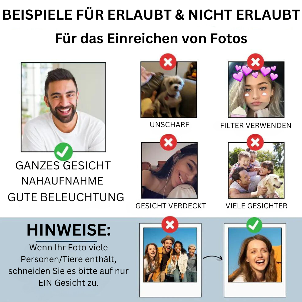 Weihnachtspaar Ornament mit Foto und Namen personalisiert