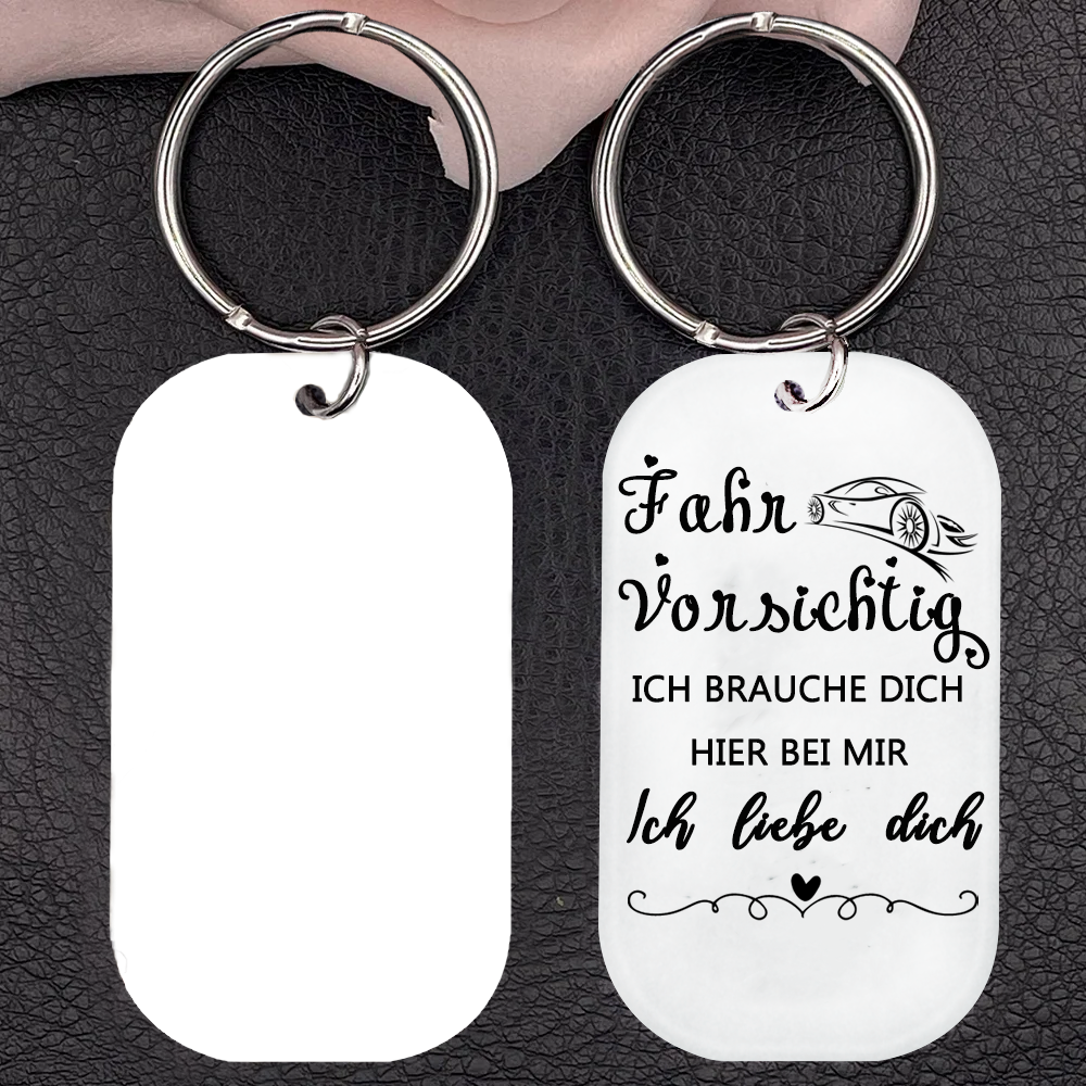 Acryl Fahr Vorsichtig Schlüsselanhänger mit Name-Valentinstagsgeschenk –  wasschenk