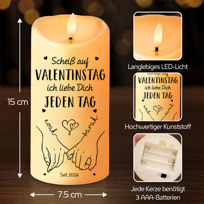 Vom ersten Kuss - Personalisierte LED Kerze für Paare zum Valentinstag
