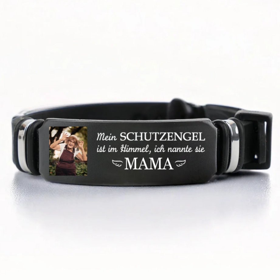 Schutzengel-Personalisiertes Silikon-Armband Trauergeschenk