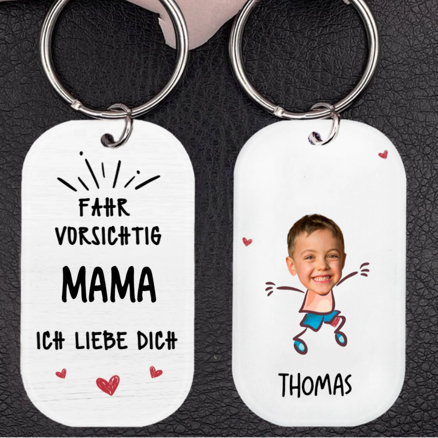 Fahr Vorsichtig Schlüsselanhänger mit Foto Geschenke für Familie