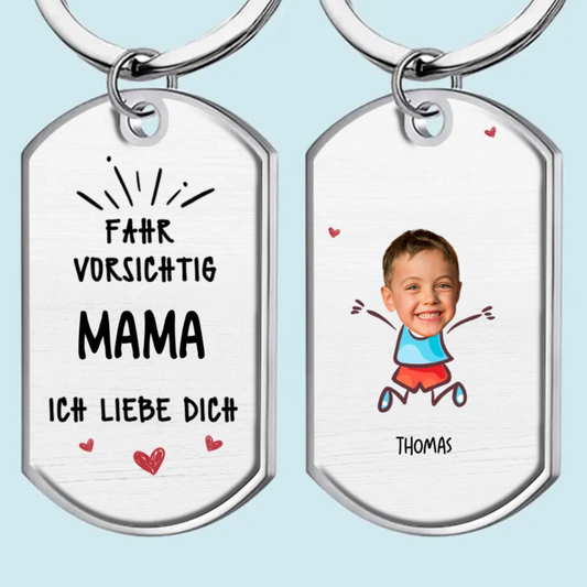 Fahr Vorsichtig...Acryl-Schlüsselanhänger mit Fotos Geschenk für Papa und Mama