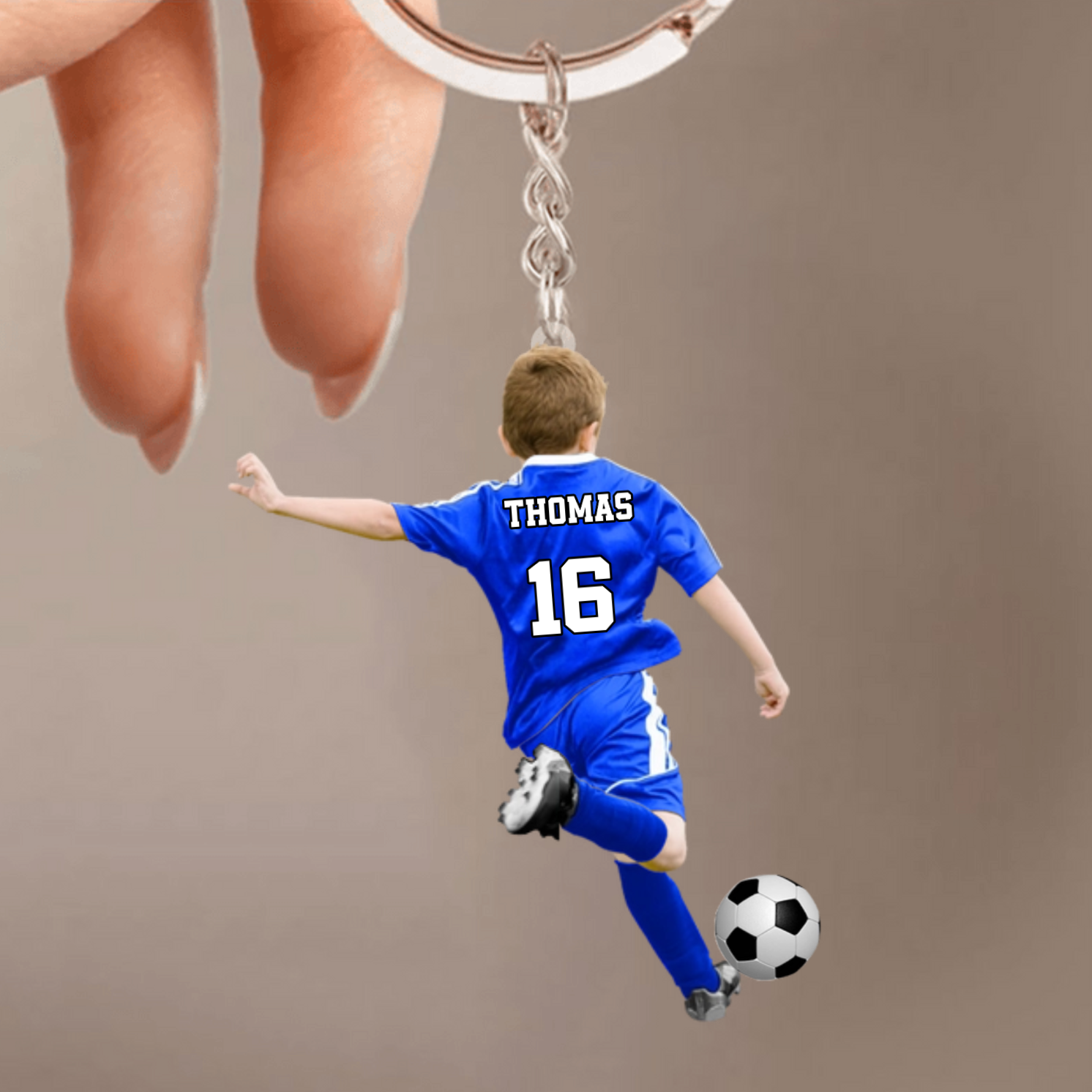 Fußballjunge-Personalisierter Schlüsselanhänger für Sohn