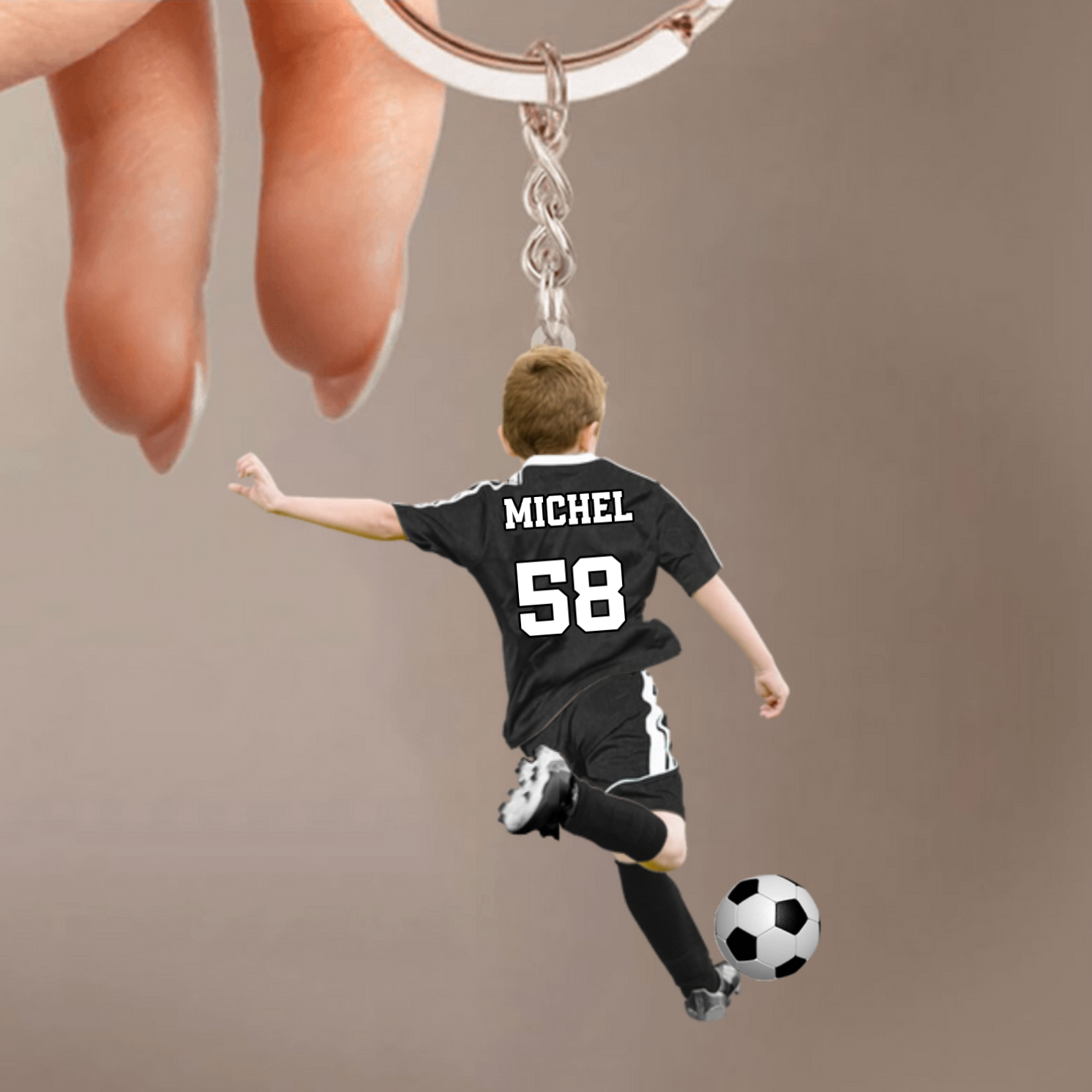 Fußballjunge-Personalisierter Schlüsselanhänger für Sohn