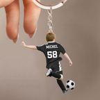 Fußballjunge-Personalisierter Schlüsselanhänger für Sohn