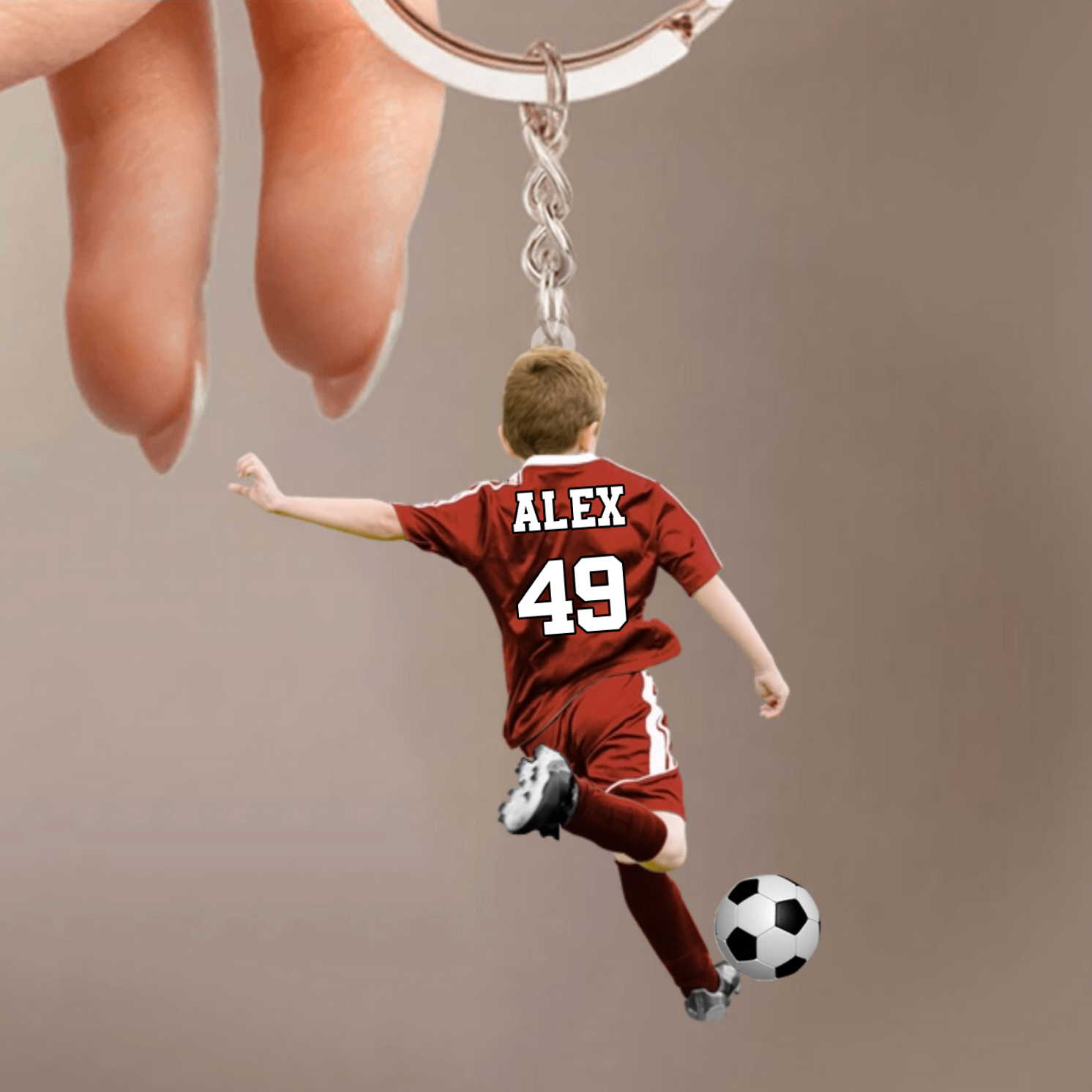 Fußballjunge-Personalisierter Schlüsselanhänger für Sohn