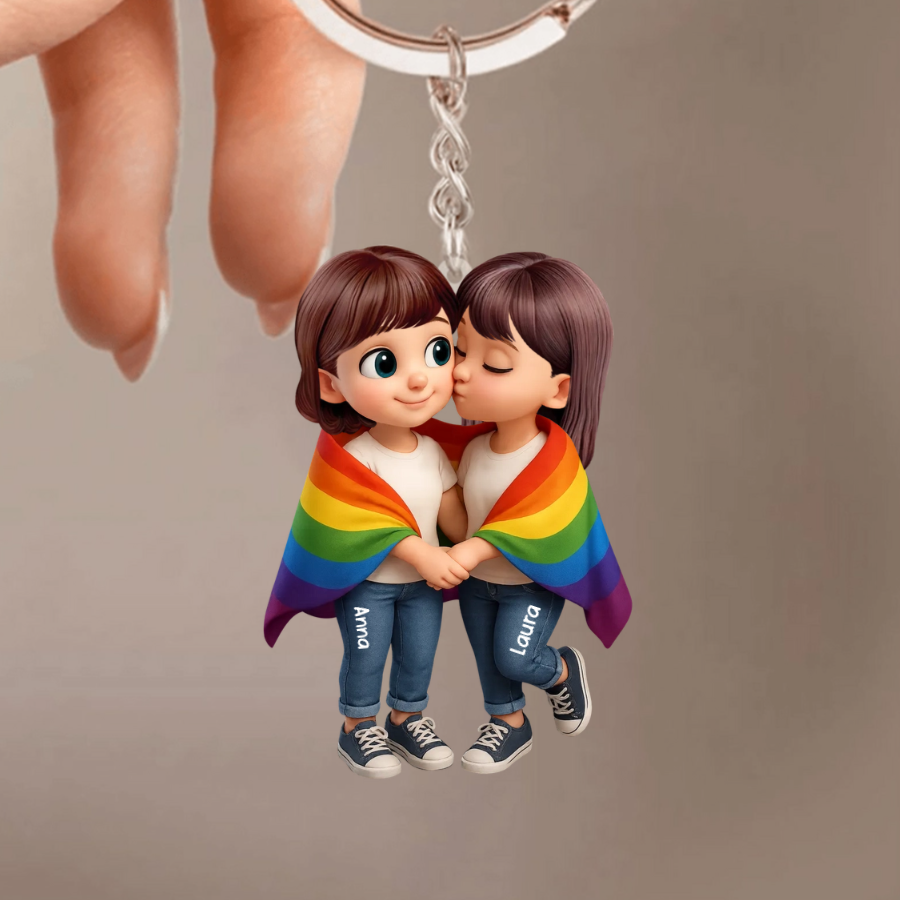 LGBT Paare-Personalisierter Acryl-Schlüsselanhänger
