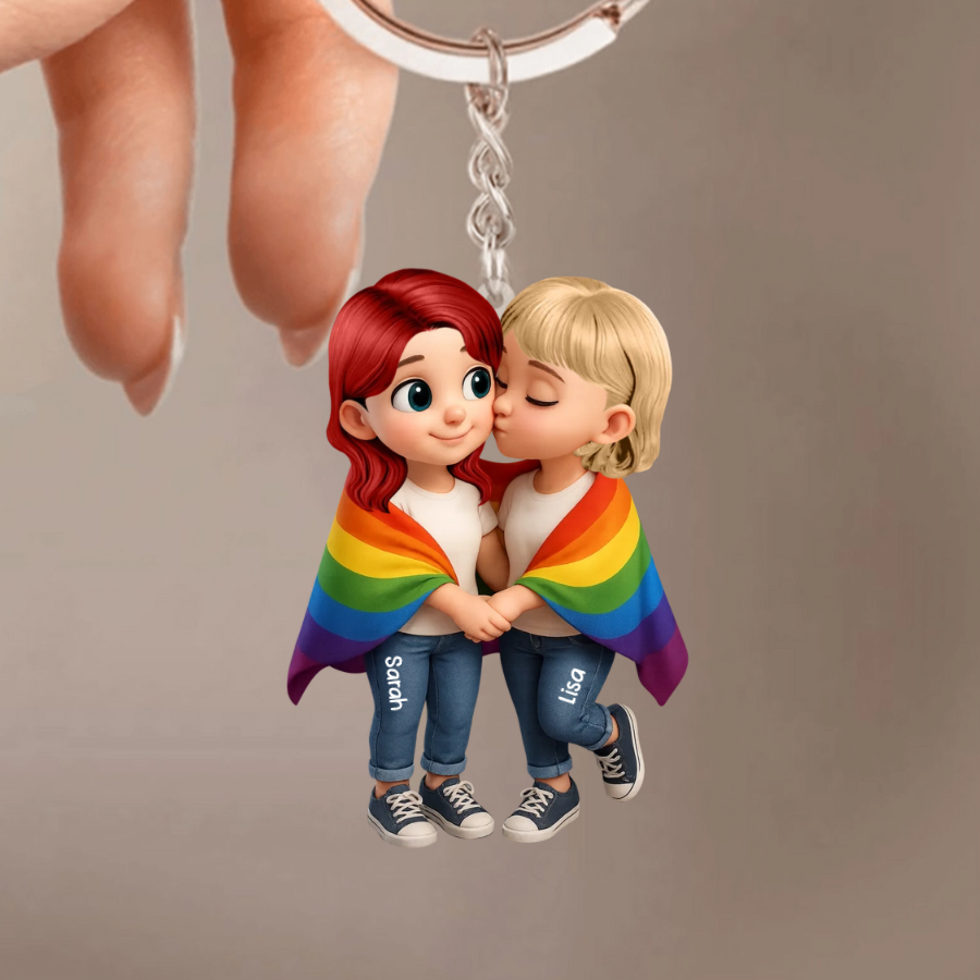 LGBT Paare-Personalisierter Acryl-Schlüsselanhänger
