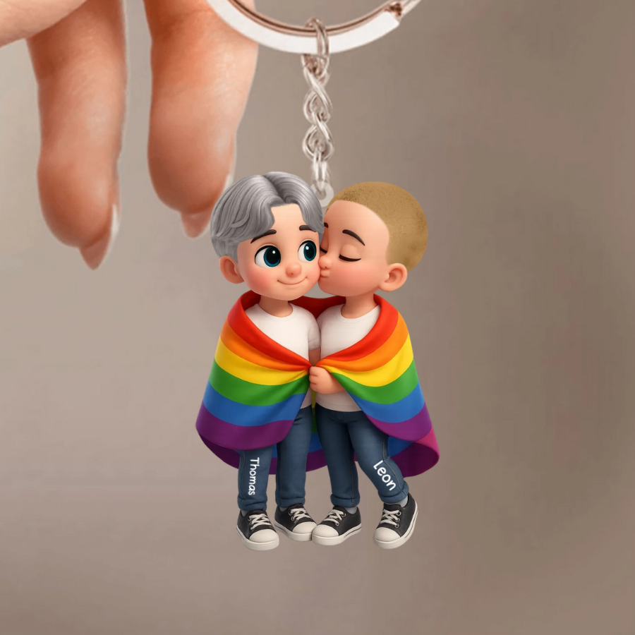 LGBT Paare-Personalisierter Acryl-Schlüsselanhänger