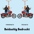 Motorradpaar mit Namen Personalisierter Acryl-Schlüsselanhänger