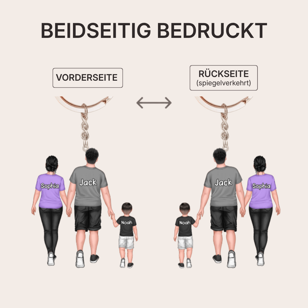 Eltern und Kinder-Acryl Schlüsselanhänger für Familie