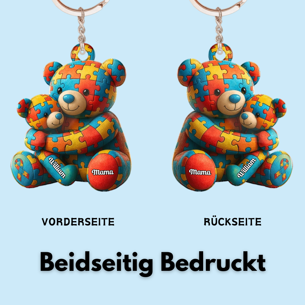 Bärenmama und Kind- Acrylschlüsselanhänger mit Namen