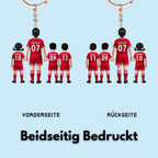 Fußballmama und Kinder- Acrylschlüsselanhänger mit Trikots und Namen