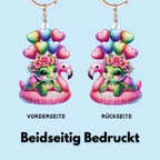 Personalisierter Schlüsselanhänger – Schildkröten mit Herzballons