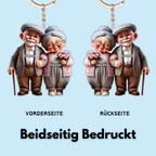 Älteres Paar  Acryl-Schlüsselanhänger mit Namen Geschenk für Paar und Großeltern