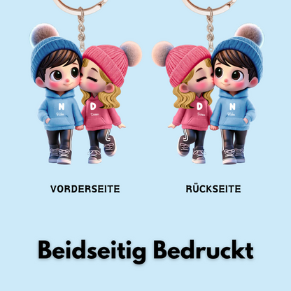 Süßes Paar-Personalisierter Schlüsselanhänger für Paare