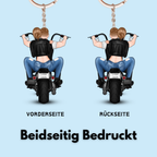 Personalisierter Acryl-Schlüsselanhänger mit Motorradpaar