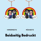 Regenbogen-Paar Personalisiertes Acryl-Schlüsselanhänger für Liebespaar LGBT