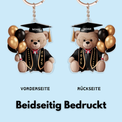 Bär mit Ballons-Personalisierter Schlüsselanhänger zur Abschlussfeier