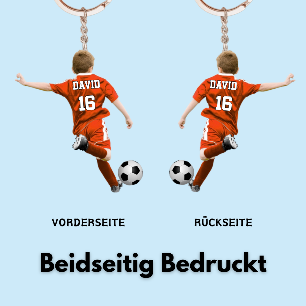 Fußballjunge-Personalisierter Schlüsselanhänger für Sohn