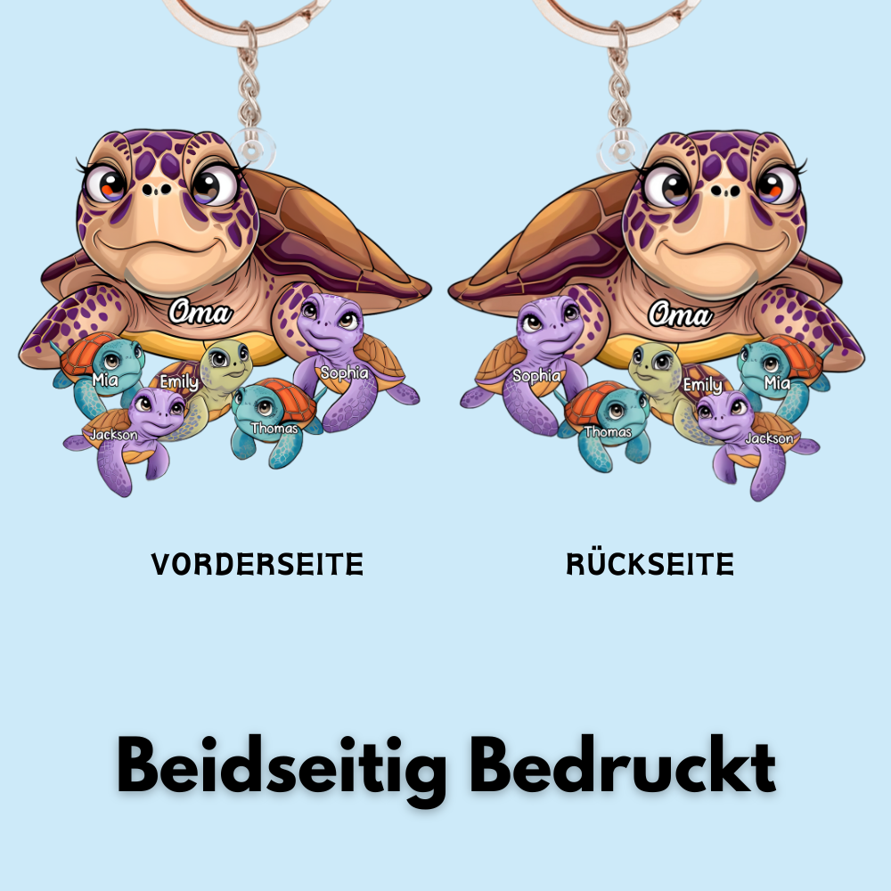 Acryl-Schlüsselanhänger mit Schildkrötenmotiv Geschenk für Mama und Oma