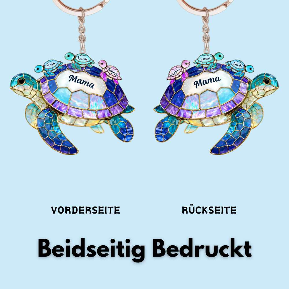 Meeresschildkröten - Acrylschlüsselanhänger mit Namen Geschenk für Oma und Mama