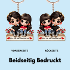 Cartoon-Bild Personalisierter Acryl-Schlüsselanhänger Geschenk für Paar