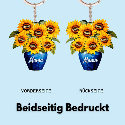 Vase-Personalisiertes Acryl-Schlüsselanhänger für Oma und Mama