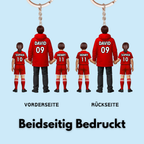 Papas Fußballteam- Personalisierter Acrylschlüsselanhänger mit Mann und Kinder