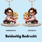 Oma und Enkelkind - Personalisierter Acryl-Schlüsselanhänger