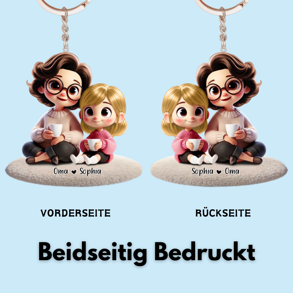 Oma und Enkelkind - Personalisierter Acryl-Schlüsselanhänger