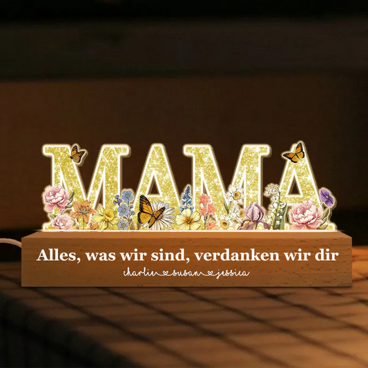 LED Nachtlichter mit MAMA / OMA/ MOM Geschenk für Mutter und Großmutter