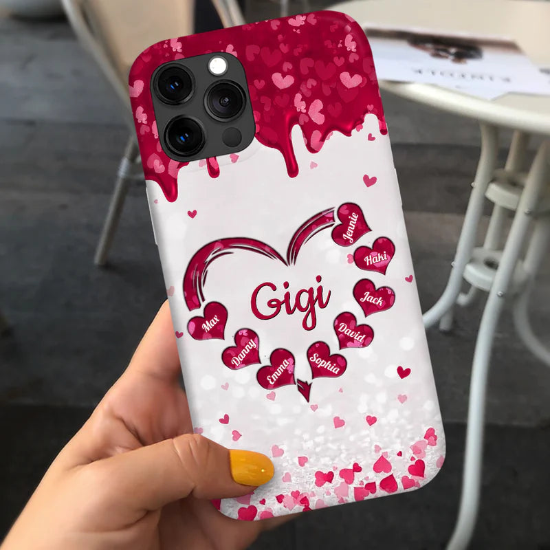 Personalisierte Silikon-Handyhülle mit Herzchen für Iphone Samsung