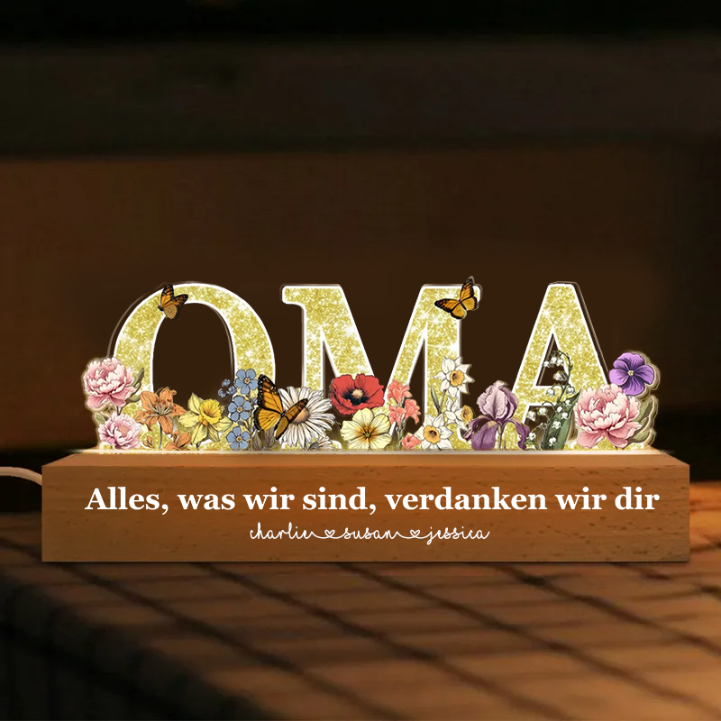 LED Nachtlichter mit MAMA / OMA/ MOM Geschenk für Mutter und Großmutter