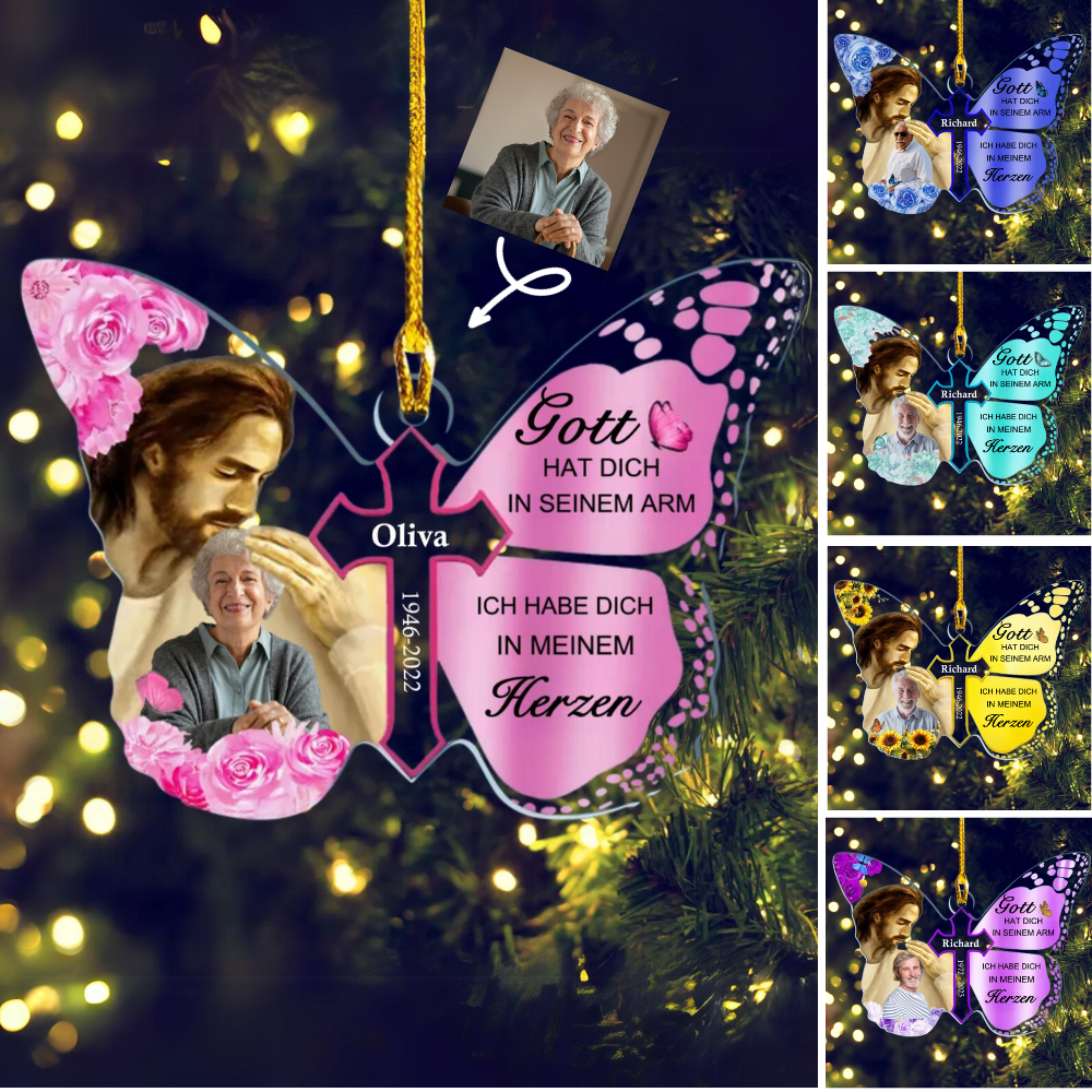 Schmetterling Foto Weihnachtsschmuck Acrylschmuck Gedenkgeschenk Trauer