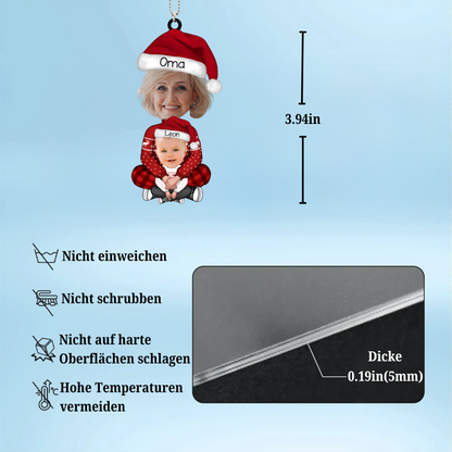 Personalisierter Weihnachtsanhänger mit Foto – Perfektes Geschenk für Oma & Enkel