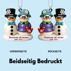 Schneemannpaar - Personalisiertes Christbaumschmuckmit Namen