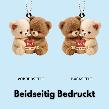 Teddybär-Paar Personalisierter Acrylanhänger mit Namen