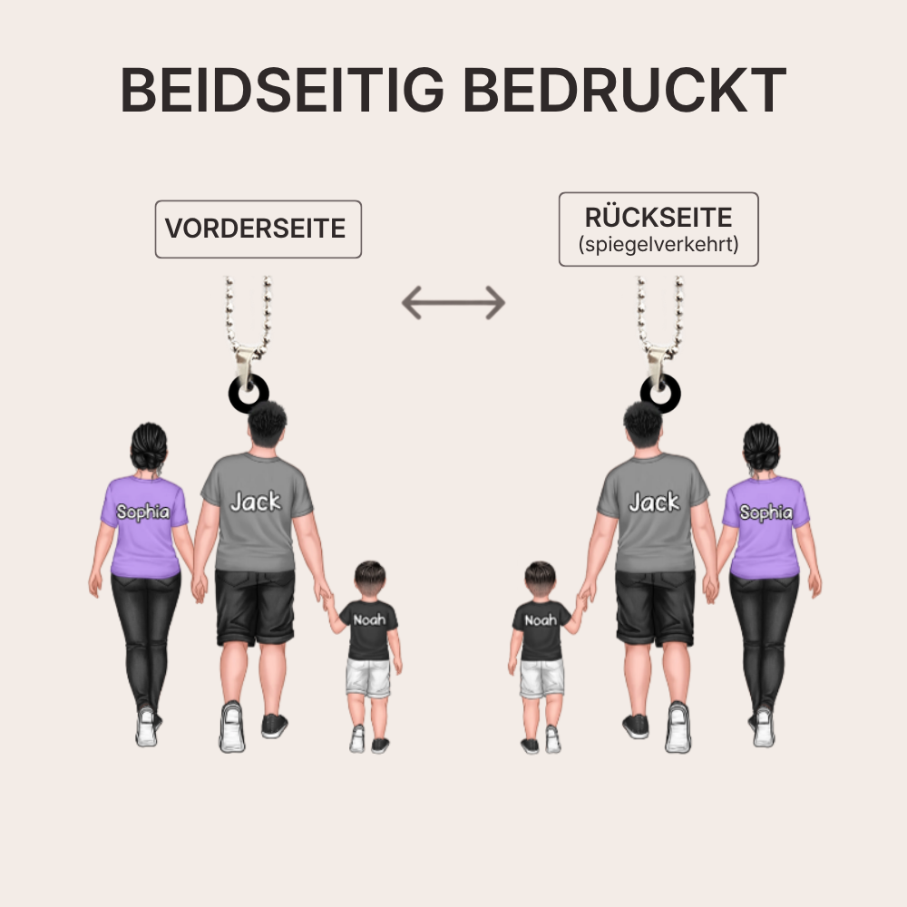 Eltern und Kinder-Acrylanhänger mit Beidseitigendruck