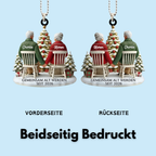 Flacher Acryl-Christbaumanhänger – „Altes Ehepaar“ mit Namen personalisiert