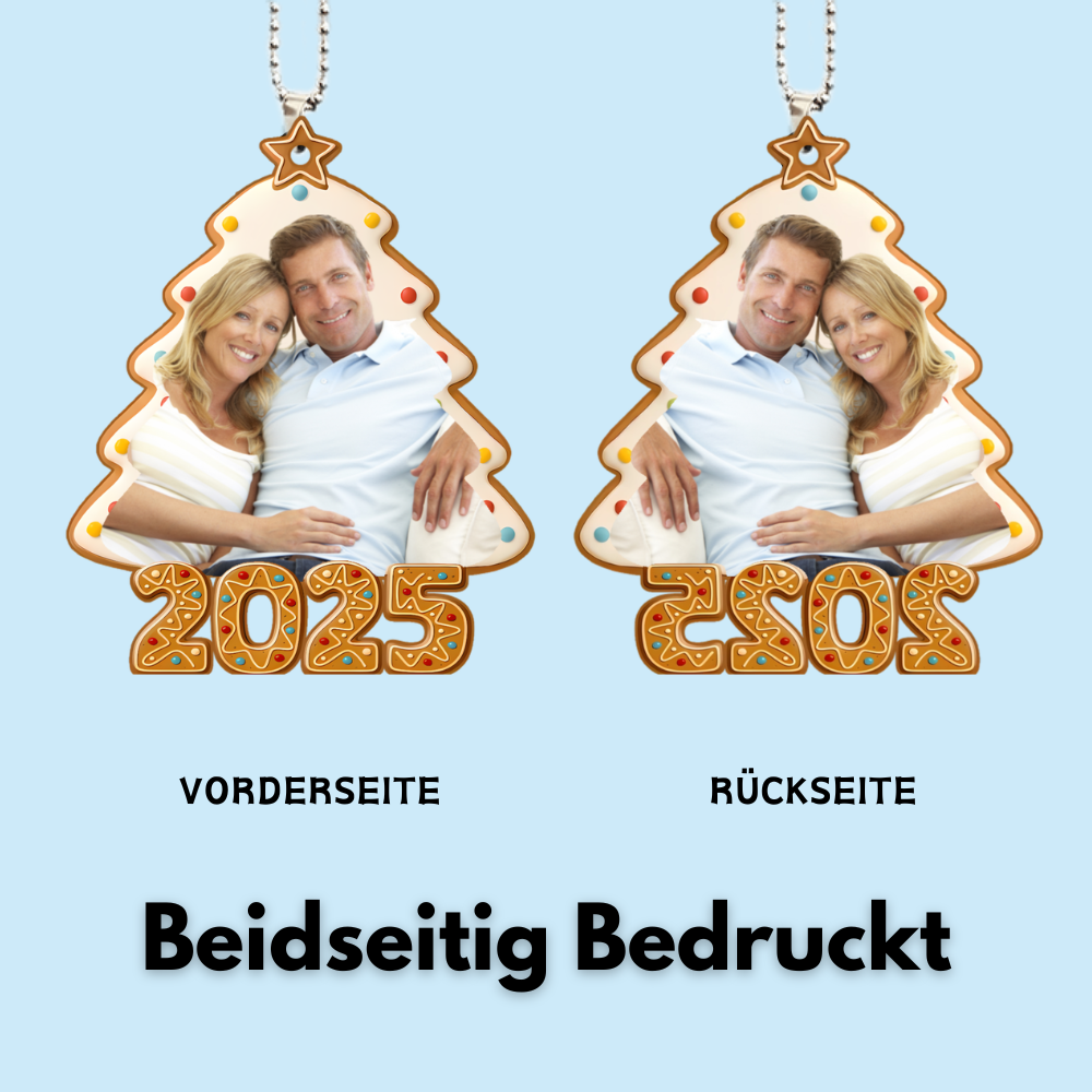 2025-Keks-Foto-Baum Personalisierter Acrylanhänger mit Fotos Geschenk für Familie