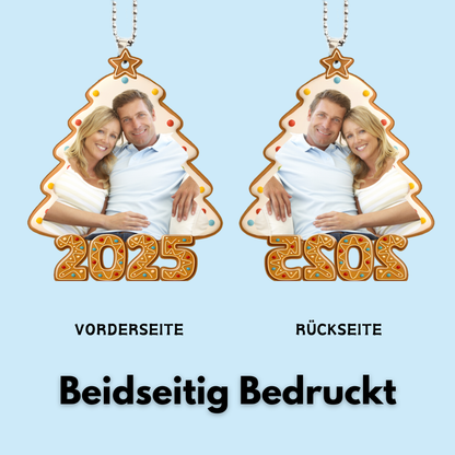 2025-Keks-Foto-Baum Personalisierter Acrylanhänger mit Fotos Geschenk für Familie