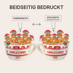 Personalisierter Acryl-Weihnachtsanhänger – Lebkuchenfamilie mit Namen