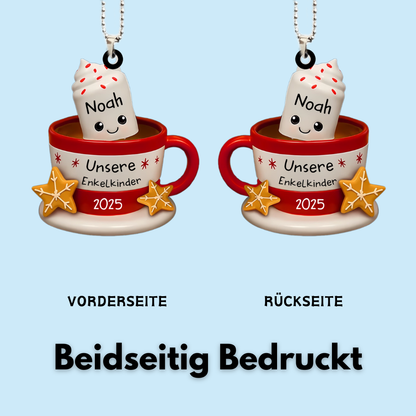 Individuelles Acryl-Ornament – Personalisierte Weihnachtsgeschenke für Opa und Oma – Unsere kleinen Marshmallows