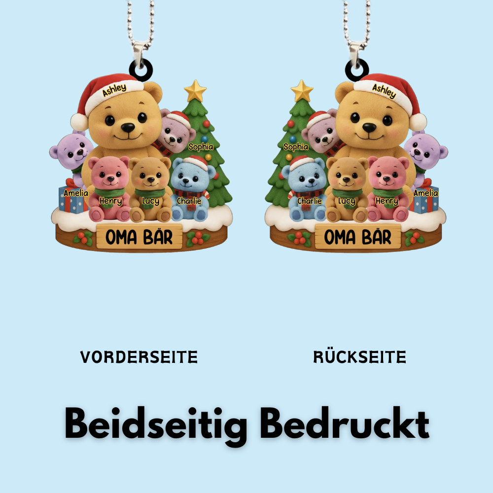 Personalisiertes Acryl-Ornament Christbaumschmuck mit Bärenmotiv Geschenk für Oma